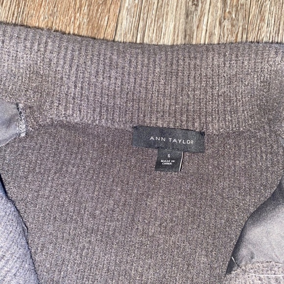 Ann Taylor size small sweater jacket with faux suede cardigan gray - Picture 7 of 10
